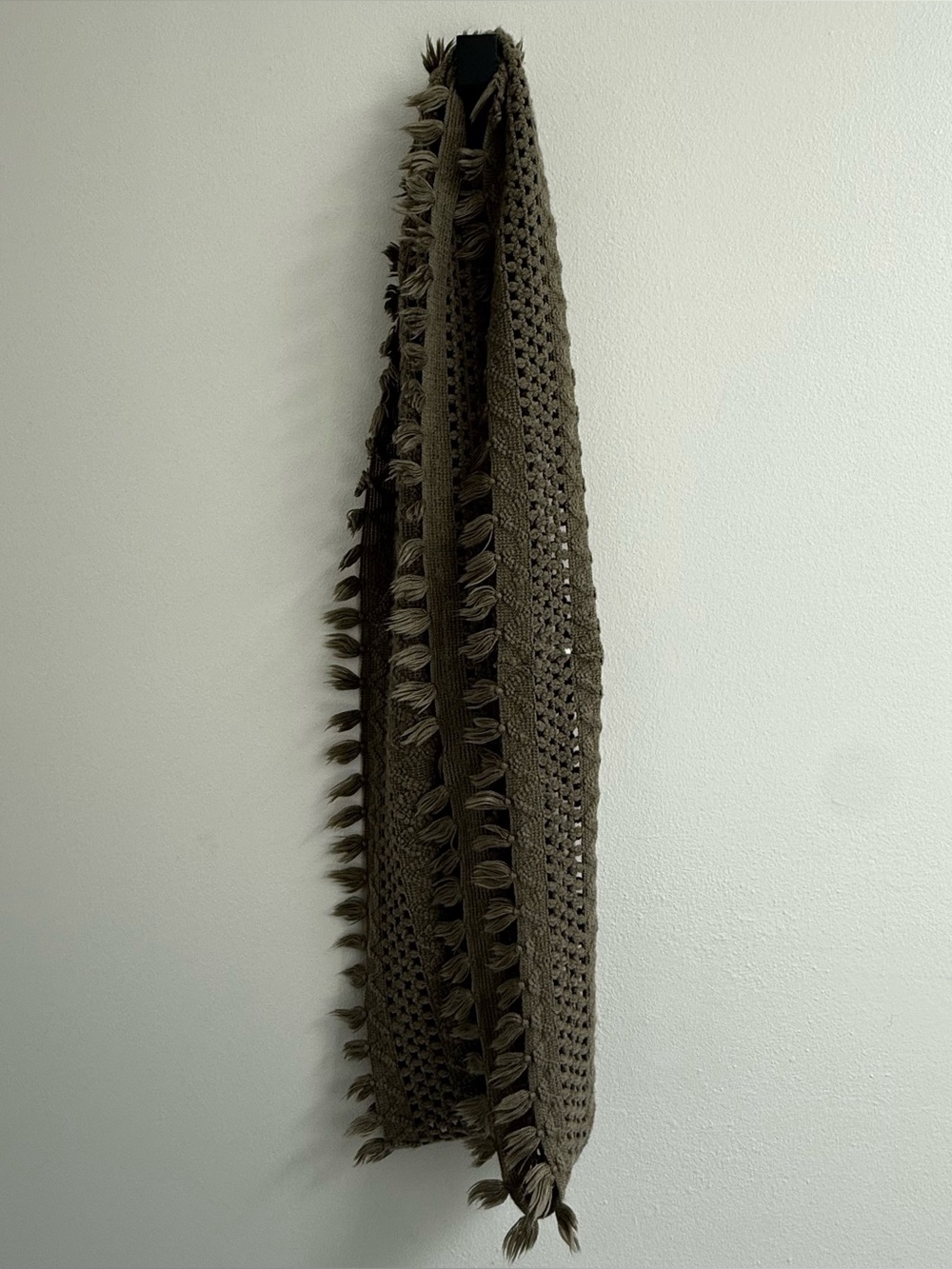 BP green knit fringe infinity scarf